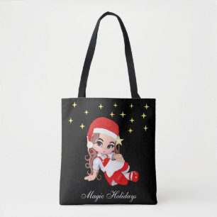 Süße Weihnachtsfee Engel & Sterne Tragetasche Tasche
