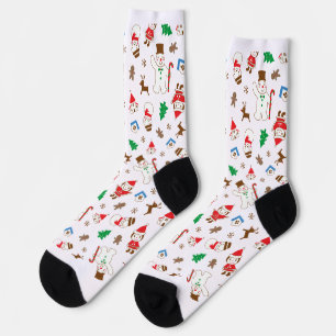 Süße Weihnachtsfiguren - Holiday-Muster Socken