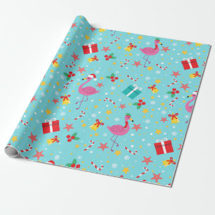 Süße Weihnachtsflamingos Geschenkpapier
