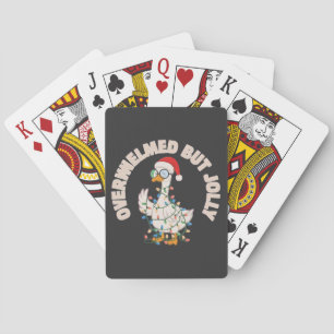 Süße Weihnachtsgans mit Weihnachtsmannmütze Spielkarten