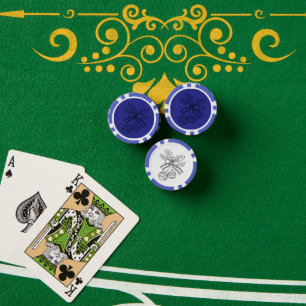 Süße Weihnachtsglocken-Linienkunst Pokerchips