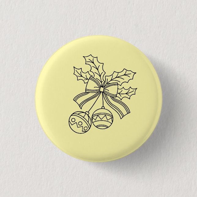Süße Weihnachtsglocken-Linienkunst-Taste Button (Vorderseite)