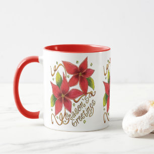 Süße Weihnachtsgrüße mit Poinsettien Tasse