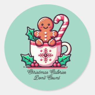 Süße Weihnachtskalorien zählen nicht Funny Runder Aufkleber
