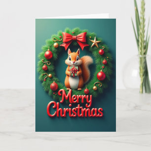 Süße Weihnachtskarte mit Tiermotiv Karte