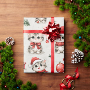 Süße Weihnachtskätzchen Geschenkpapier