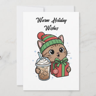 Süße Weihnachtskatze-Festtagskarte Feiertagskarte