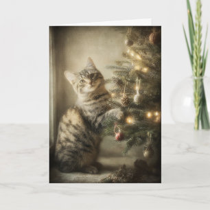 Süße Weihnachtskatze Karte