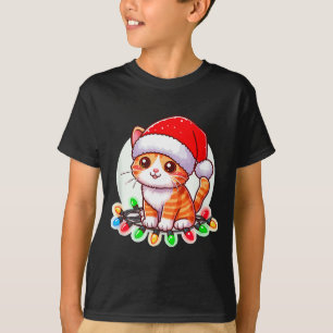 Süße Weihnachtskatze mit Santa Hut  T-Shirt