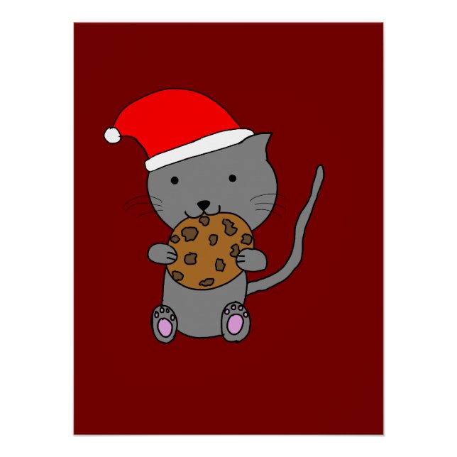 Süße Weihnachtskatze Poster (Vorderseite)