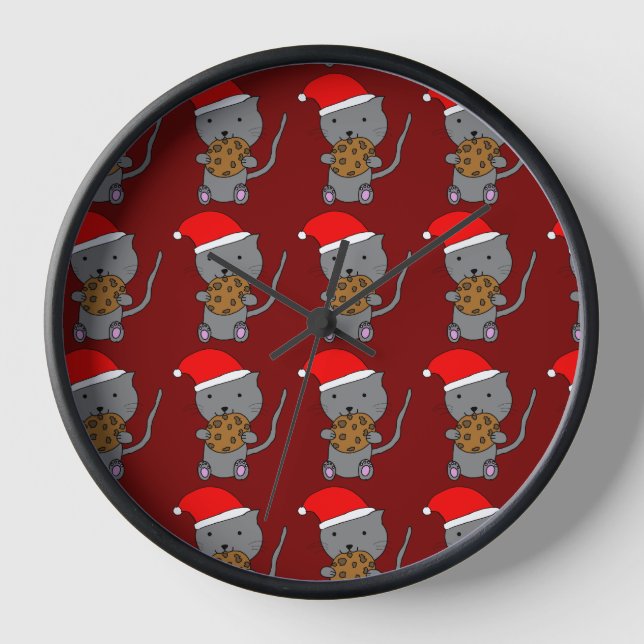 Süße Weihnachtskatze Uhr (Vorderseite)