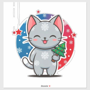 🐱 Süße Weihnachtskatzen-Kunst für Kinder und Katz Aufkleber