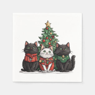 Süße Weihnachtskatzen Serviette