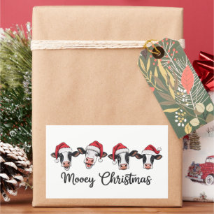 Süße Weihnachtskühe Mooey Xmas Färse Highland-Kuh Rechteckiger Aufkleber