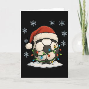 Süße Weihnachtslichter um Fußball gewickelt Sport Karte