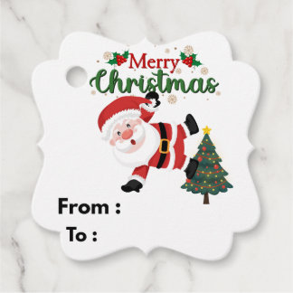 Süße Weihnachtsmann-Geschenkanhänger – Frohe Weihn Geschenkanhänger
