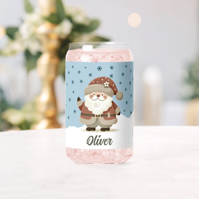 Süße Weihnachtsmann-Schneeflocken Kinder Name Dosenglas (Insitu (Hochzeit))