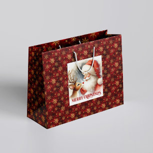 Süße Weihnachtsmann- und Rudolph-Geschenktasche Große Geschenktüte