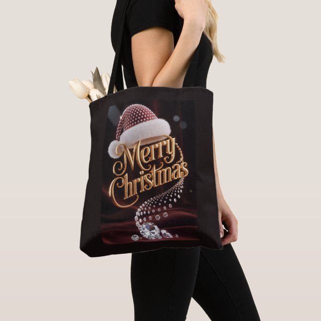 Süße Weihnachtsmannmütze & Typografie Tasche (Von Nahem)
