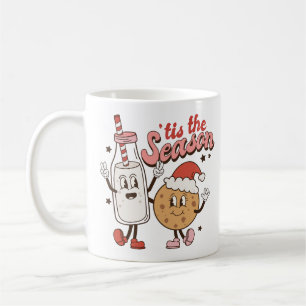 Süße Weihnachtsmilch und Kekse Kaffeetasse