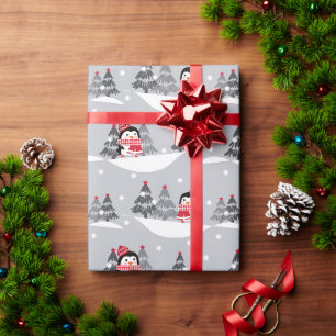 Süße Weihnachtspinguine Geschenkpapier