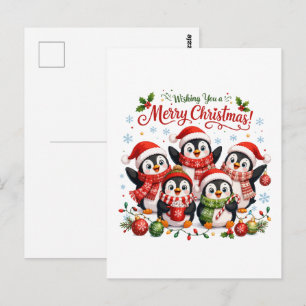 Süße Weihnachtspinguine Postkarte