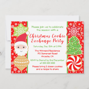 Süße Weihnachtsplätzchen-Tauschparty Einladung