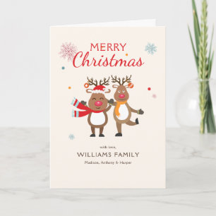 Süße Weihnachtsrenentiere Karte
