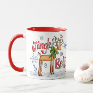 Süße Weihnachtsrentier, Klingelglöckchen Schneeflo Tasse