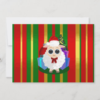 Süße Weihnachtsschafe Rot Grün Gestreifte Feiertag Feiertagskarte
