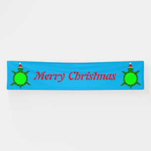 Süße Weihnachtsschildkröte mit blumiger Schale Cus Banner