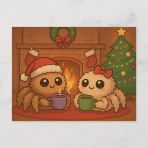 Süße Weihnachtsspinne Feiertagspostkarte