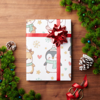 Süße Weihnachtstiere Geschenkpapier – Festliches H