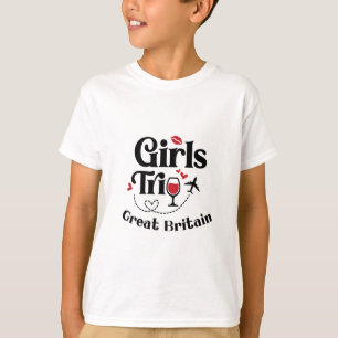 Süße Wein Mädchen Reise Großbritannien Urlaub T-Shirt
