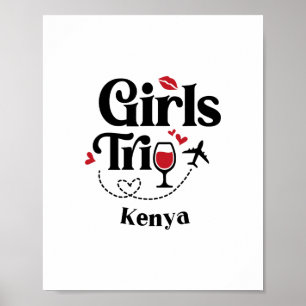 Süße Wein Mädchen Reise Kenia Urlaub Poster