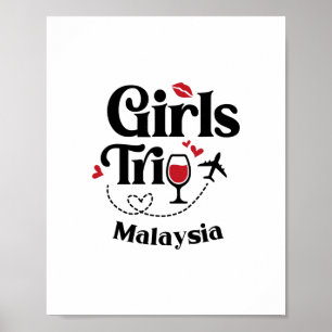 Süße Wein Mädchen Reise Malaysia Urlaub Poster