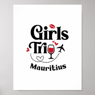 Süße Wein Mädchen Reise Mauritius Urlaub Poster