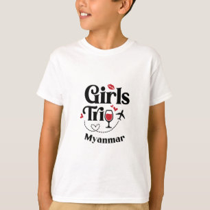 Süße Wein Mädchen Reise Myanmar Reise Urlaub T-Shirt