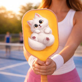 Süße Weiße Arktische Fuchs-Kohlenstofffaser-Pickle Pickleball Schläger