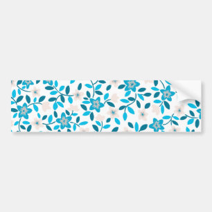 Süße weiße blaue nahtlose Frühlingsblumenmuster Autoaufkleber