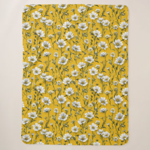 Süße weiße Blumen Sherpadecke