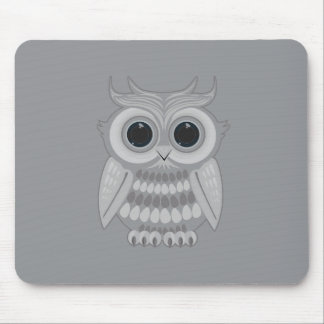 Süße weiße Cartoon-Eule große Augen Kawaii Mousepad