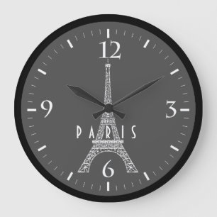 Süße weiße Frankreich Paris Eiffelturm Große Wanduhr