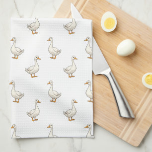 Süße weiße Gans Muster Geschirrtuch