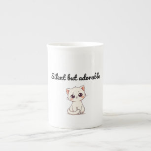 Süße weiße Kätzchen-Tasse – Lustiges Geschenk für  Prozellantasse