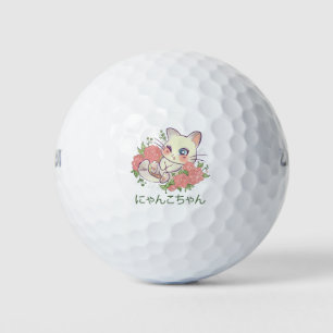 Süße Weiße Katze Golfball
