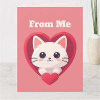 Süße weiße Katze mit Herz Kawaii Kitty Liebesdesig