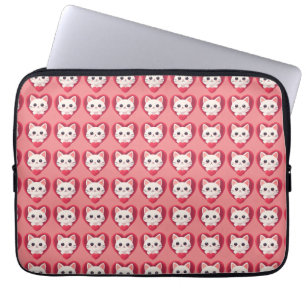 Süße weiße Katze mit Herz Kawaii Kitty Liebesdesig Laptopschutzhülle
