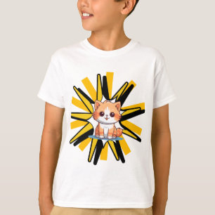 Süße weiße Kitty-Pop-Art-Illustration T-Shirt