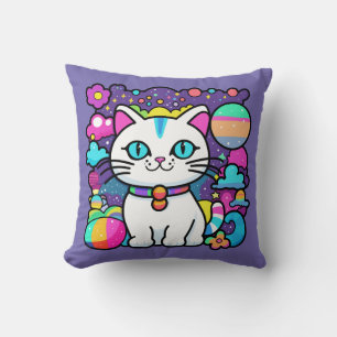Süße Weiße Kosmische Raum Kitty Katze Kissen